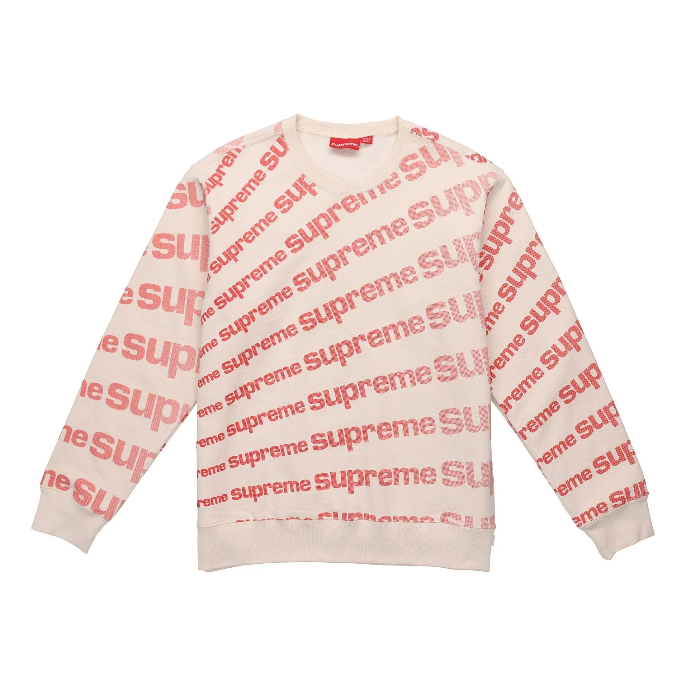 Supreme SS20 Week 1 Radial Crewneck Logo Full Print Round Neck Unisex Pink SUP-SS20-100 - 1