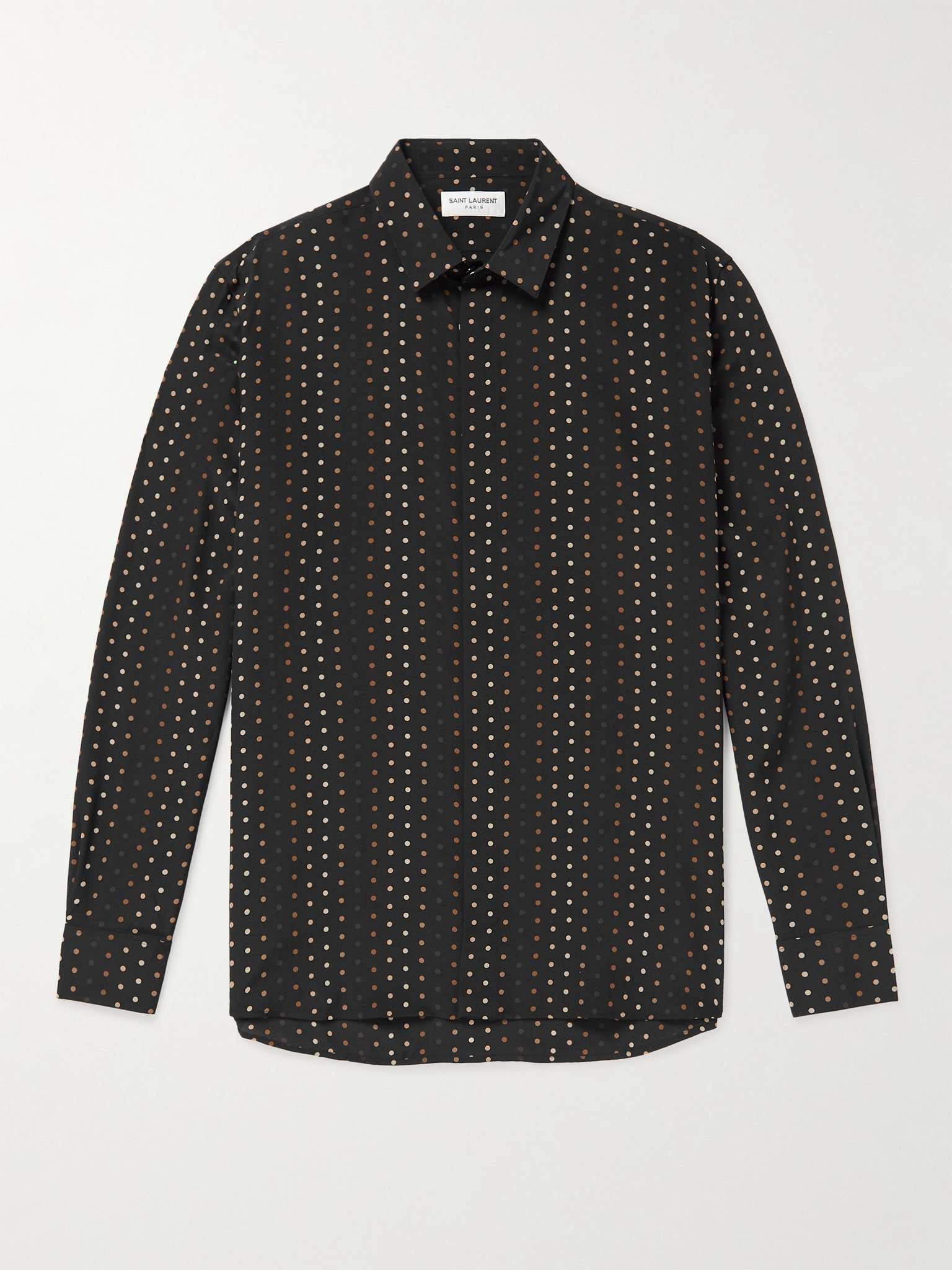 Polka-Dot Silk Shirt - 1