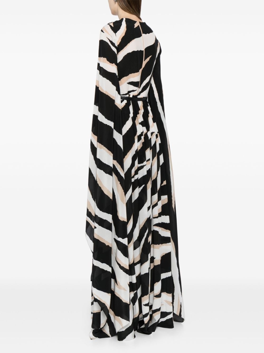 zebra-print silk dress - 4