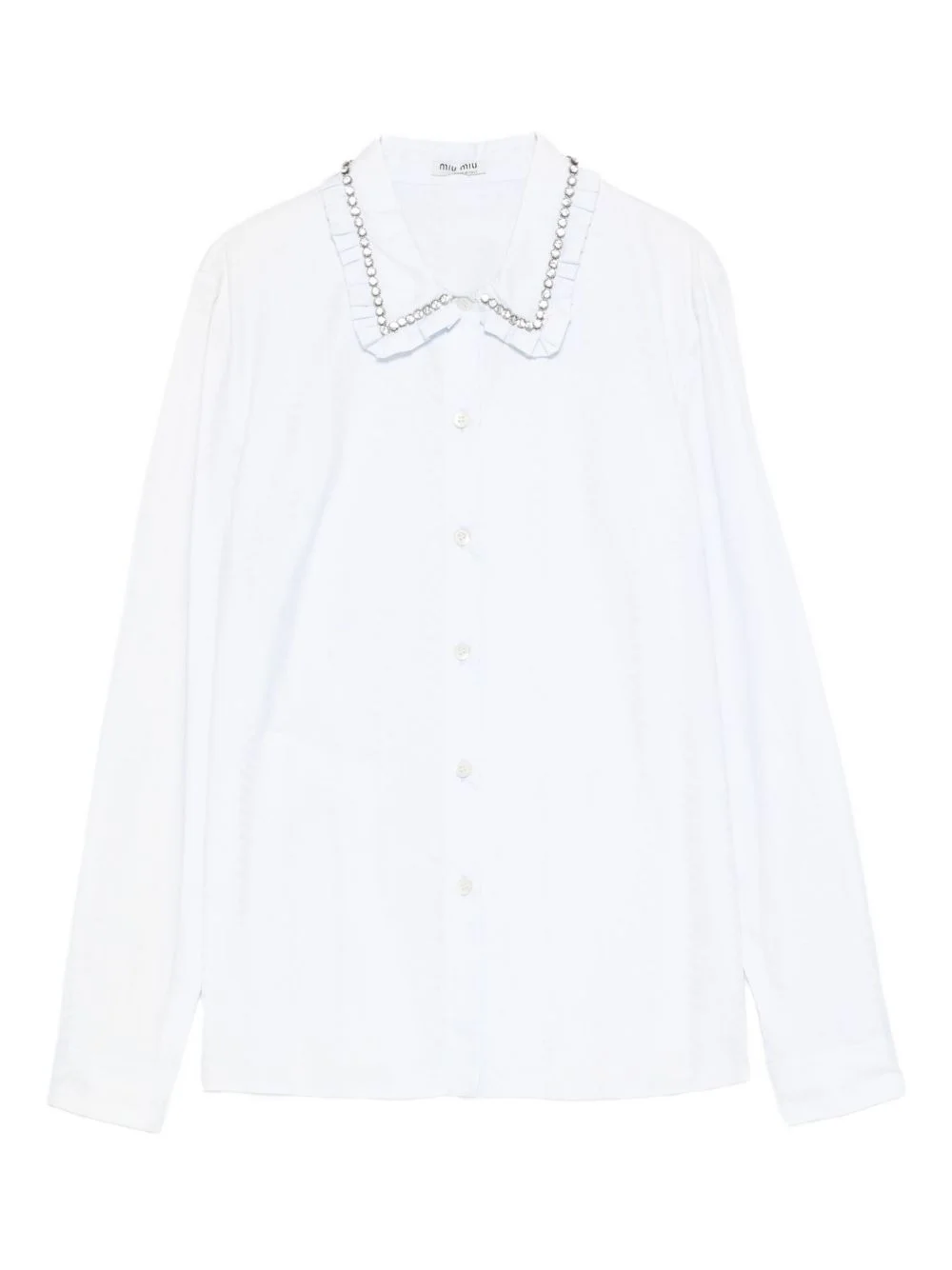 embellished ruffled-collar shirt - 1