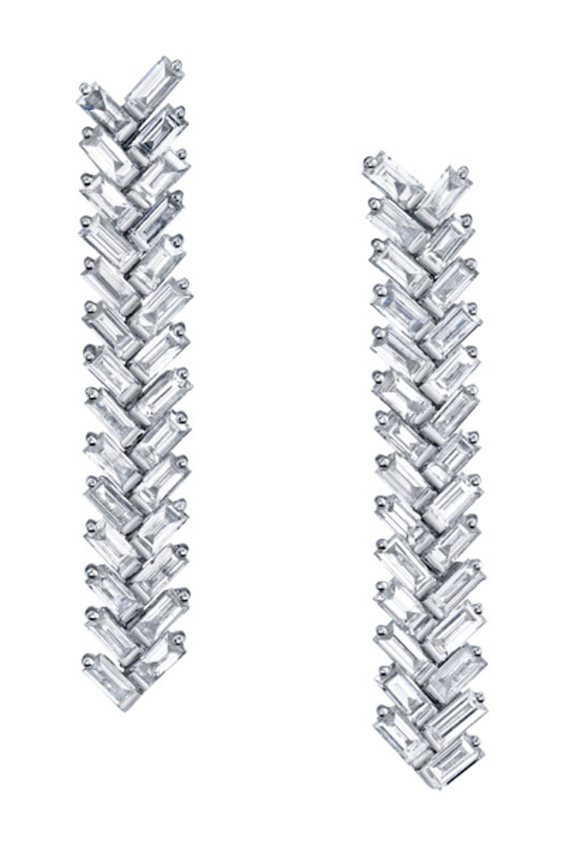 Diamond Short Zipper Earrings 1