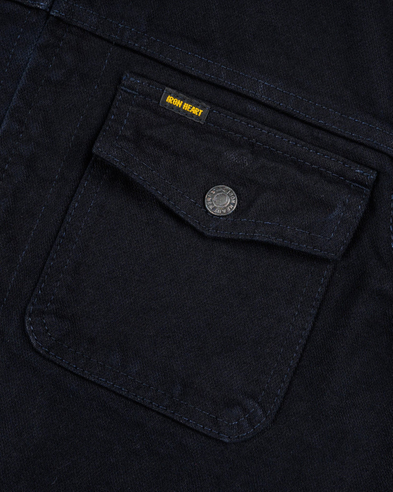 IHJ-123-OD 14OZ BROKEN TWILL SELVEDGE DENIM WORK JACKET - INDIGO OVERDYED BLACK 8