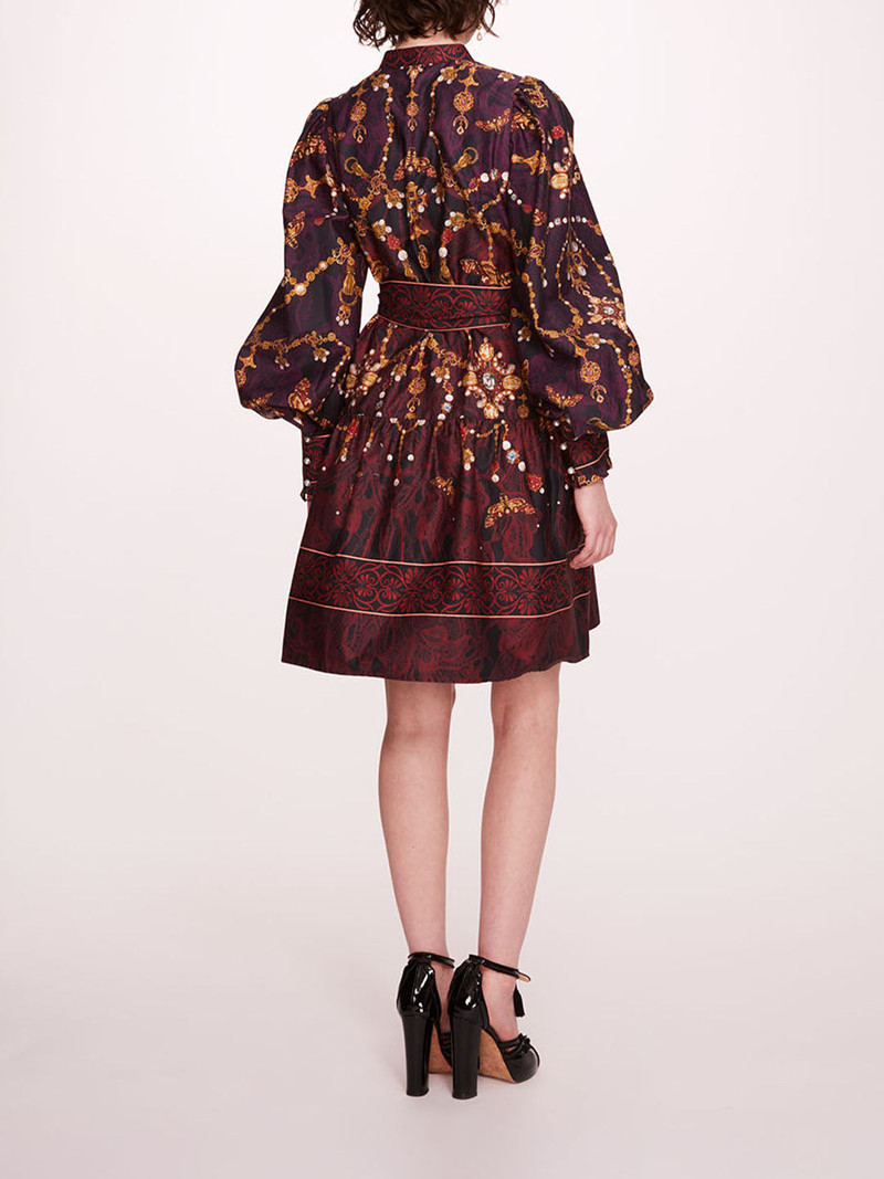 Marchesa PRINTED POPLIN MINI DRESS outlook