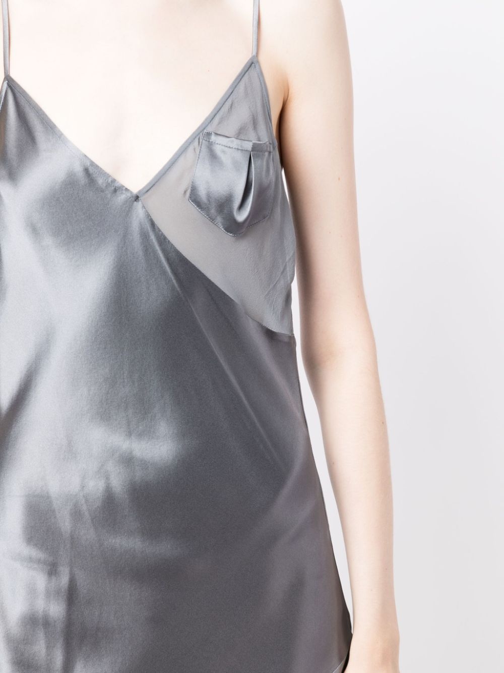 asymmetric satin-finish slip dress - 5