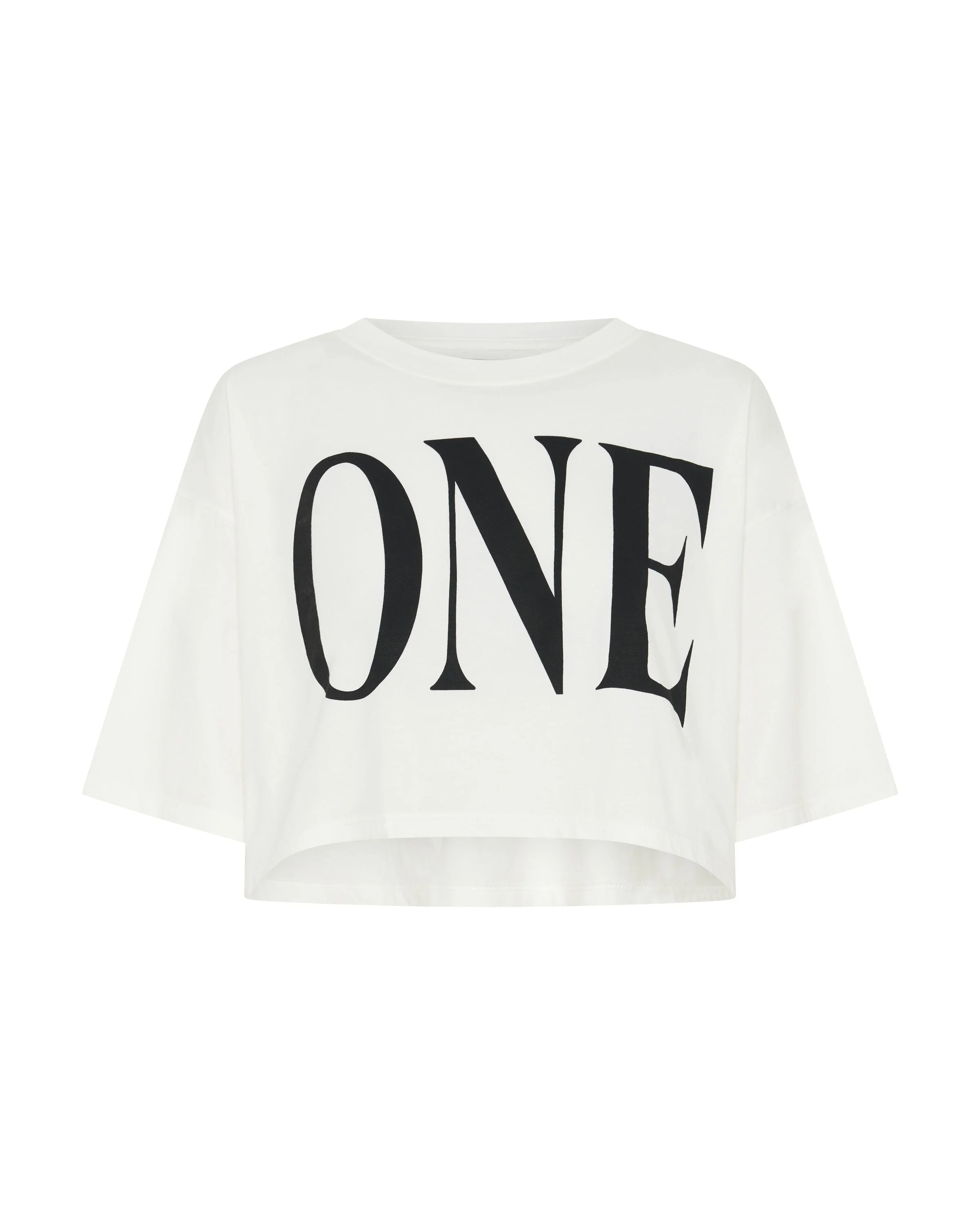One Logo Boxy Crop Tee - Ivory - 1