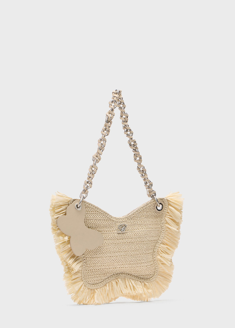 Blumarine BUTTERFLY RAFFIA SHOULDER BAG outlook