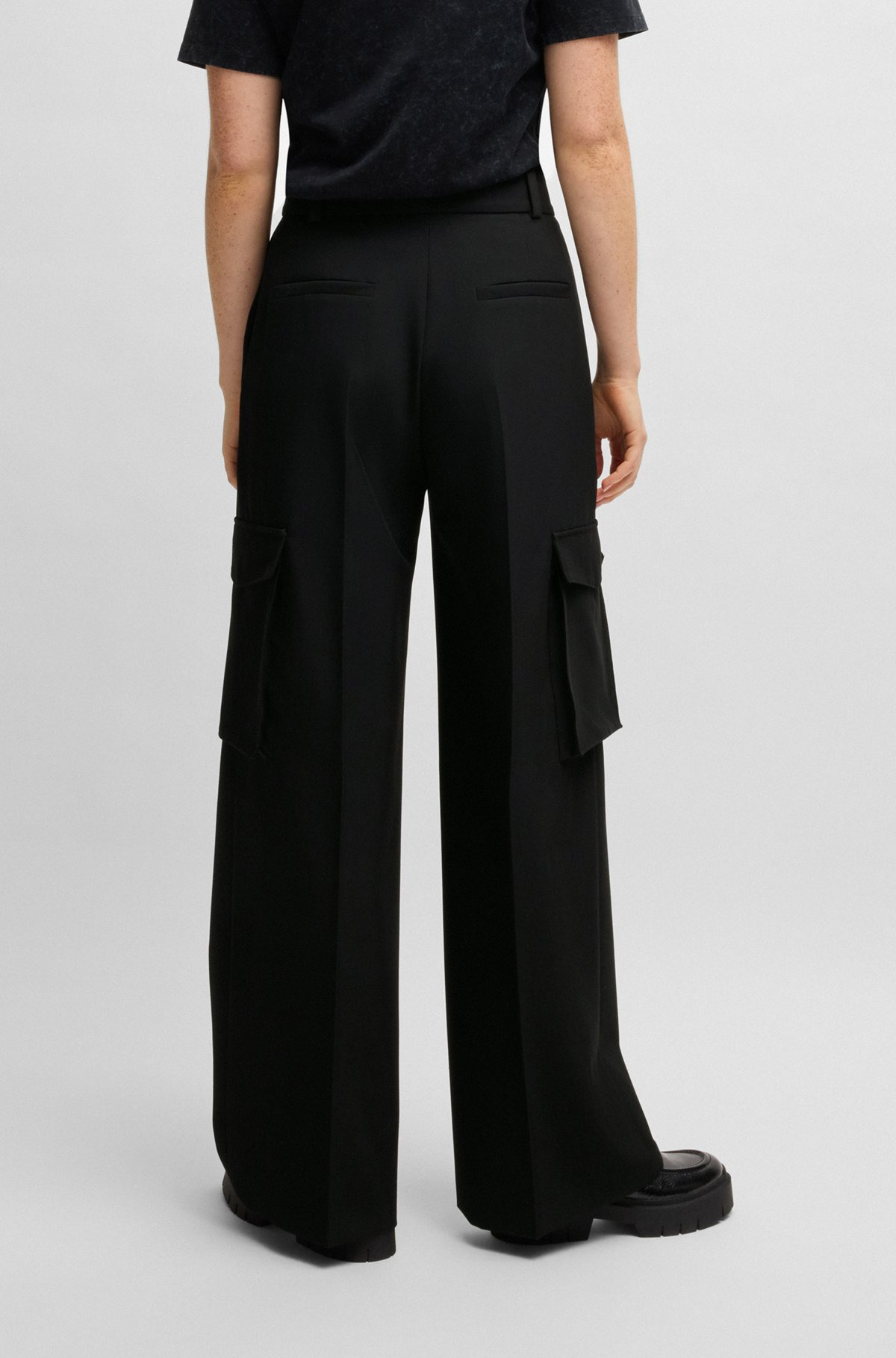 REGULAR-FIT CARGO TROUSERS IN STRETCH MATERIAL - 4