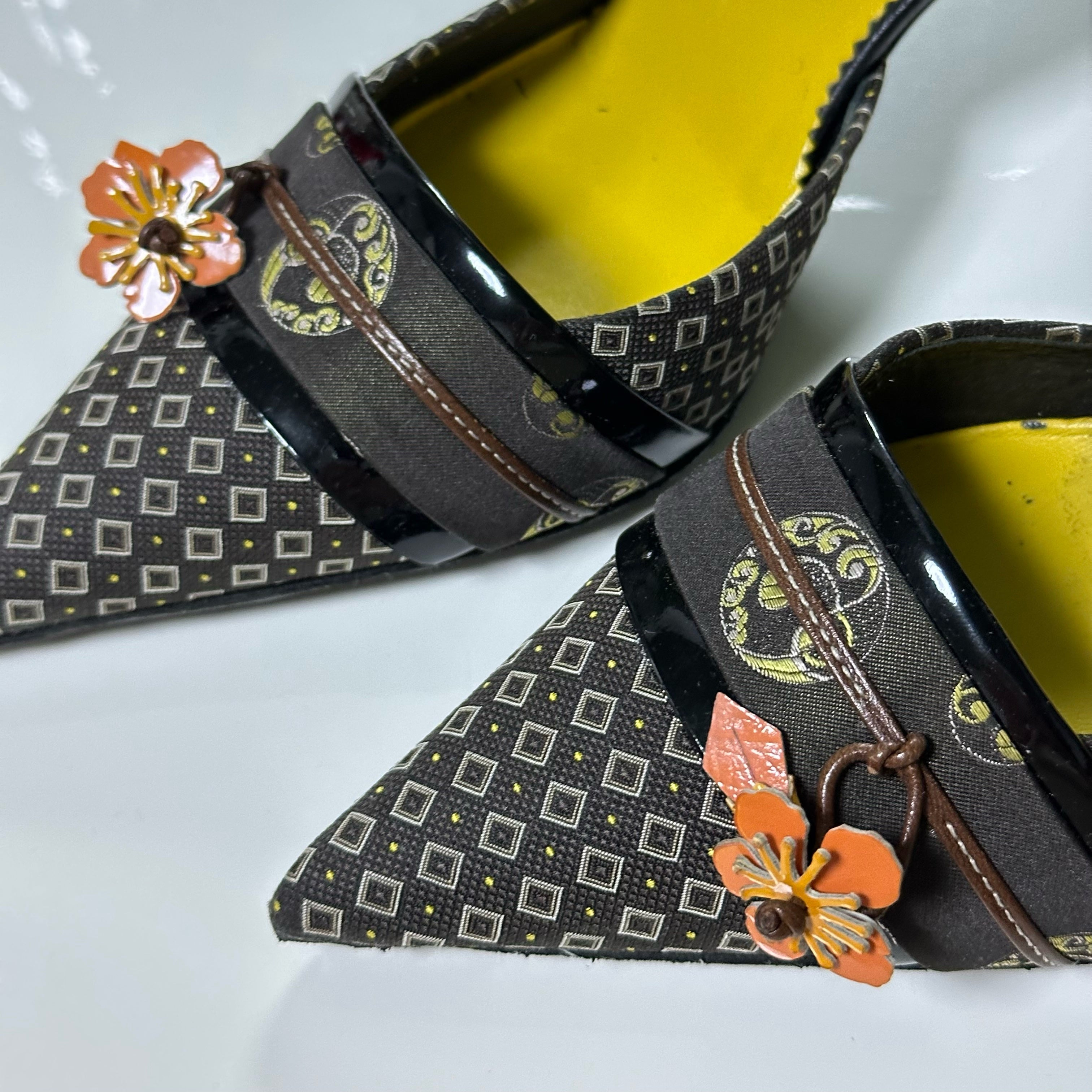 PRADA Flower Kimono Mules - 3