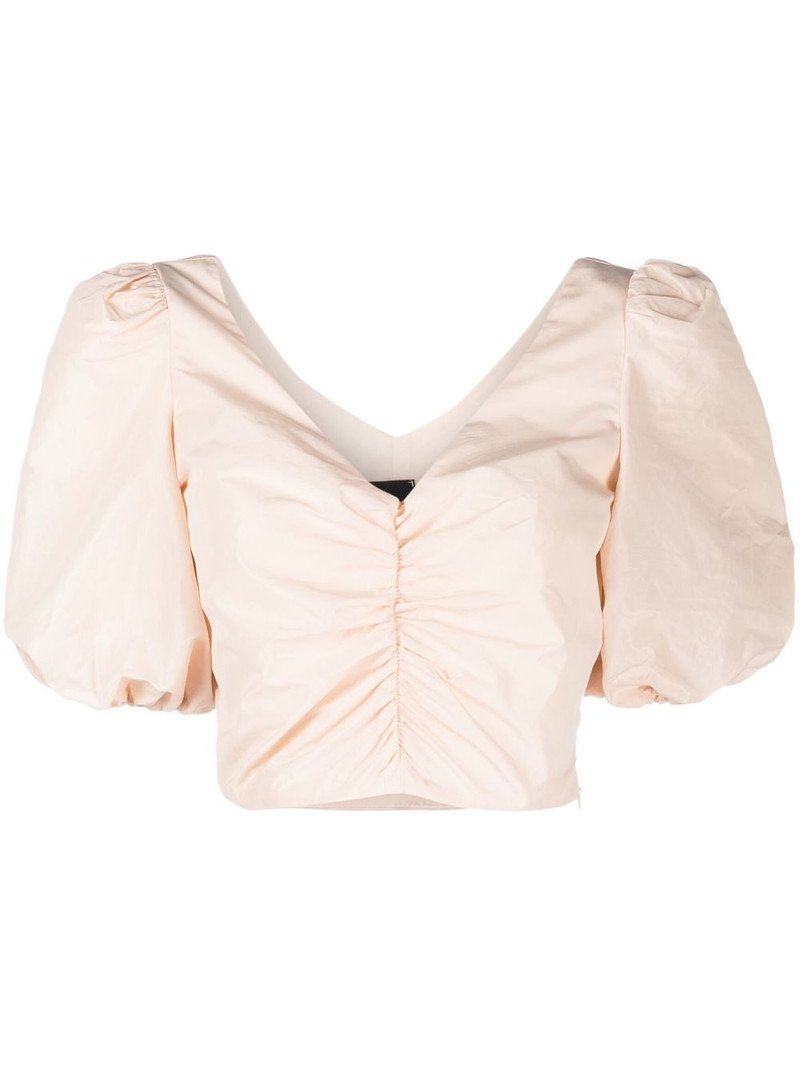 puff-sleeve cropped blouse 1
