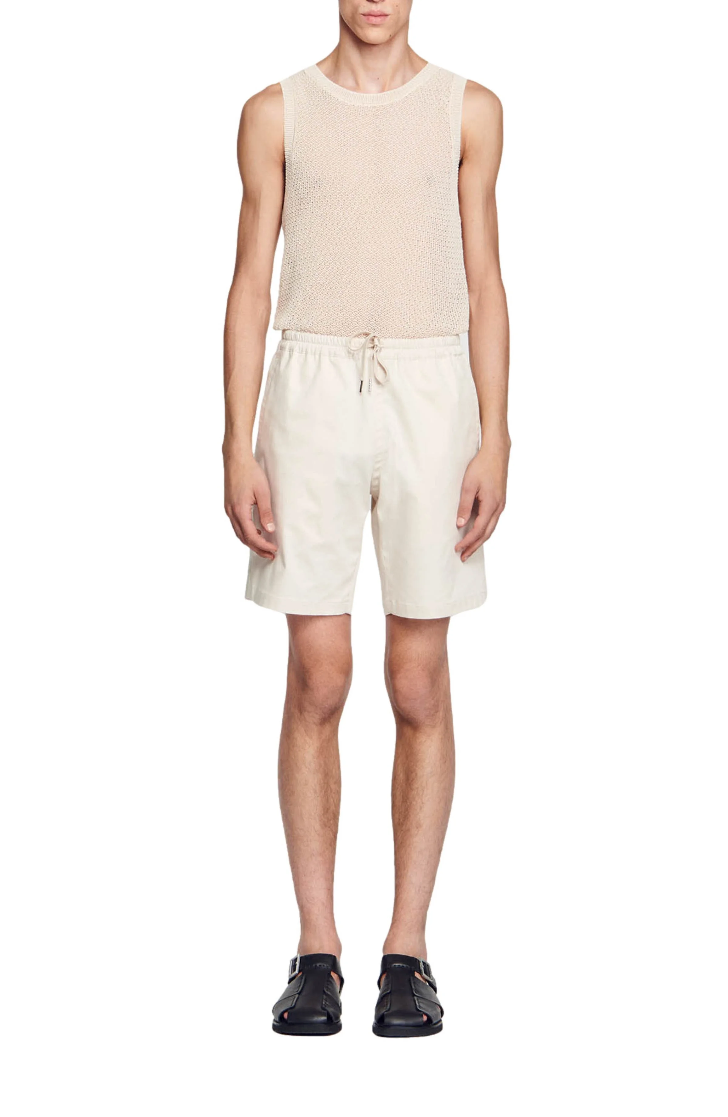 SANDRO Cotton shorts in Light Beige at Nordstrom - 1