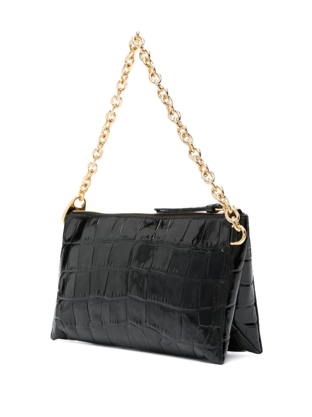 crocodile-embossed leather bag - 3