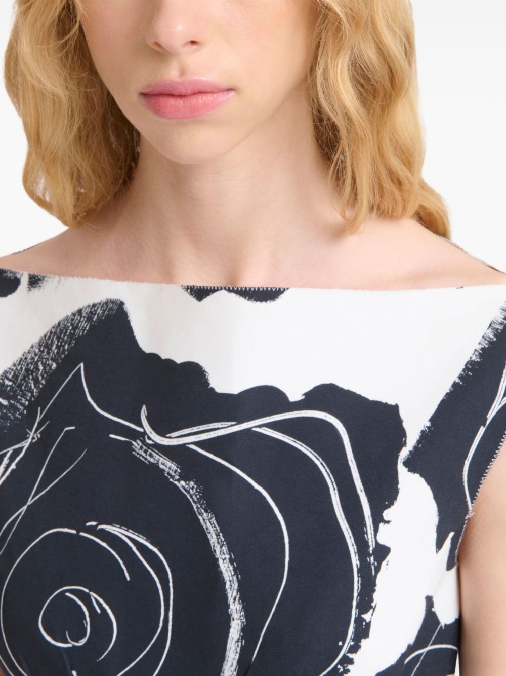 rose-print midi dress - 5