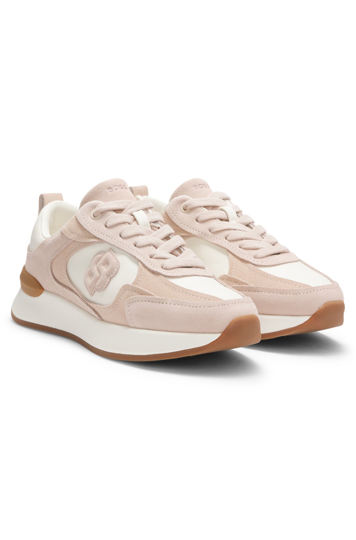 SUEDE-TRIM TRAINERS WITH DOUBLE B MONOGRAM - 2