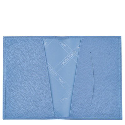 Longchamp Le Foulonné Passport cover Cloud Blue - Leather outlook