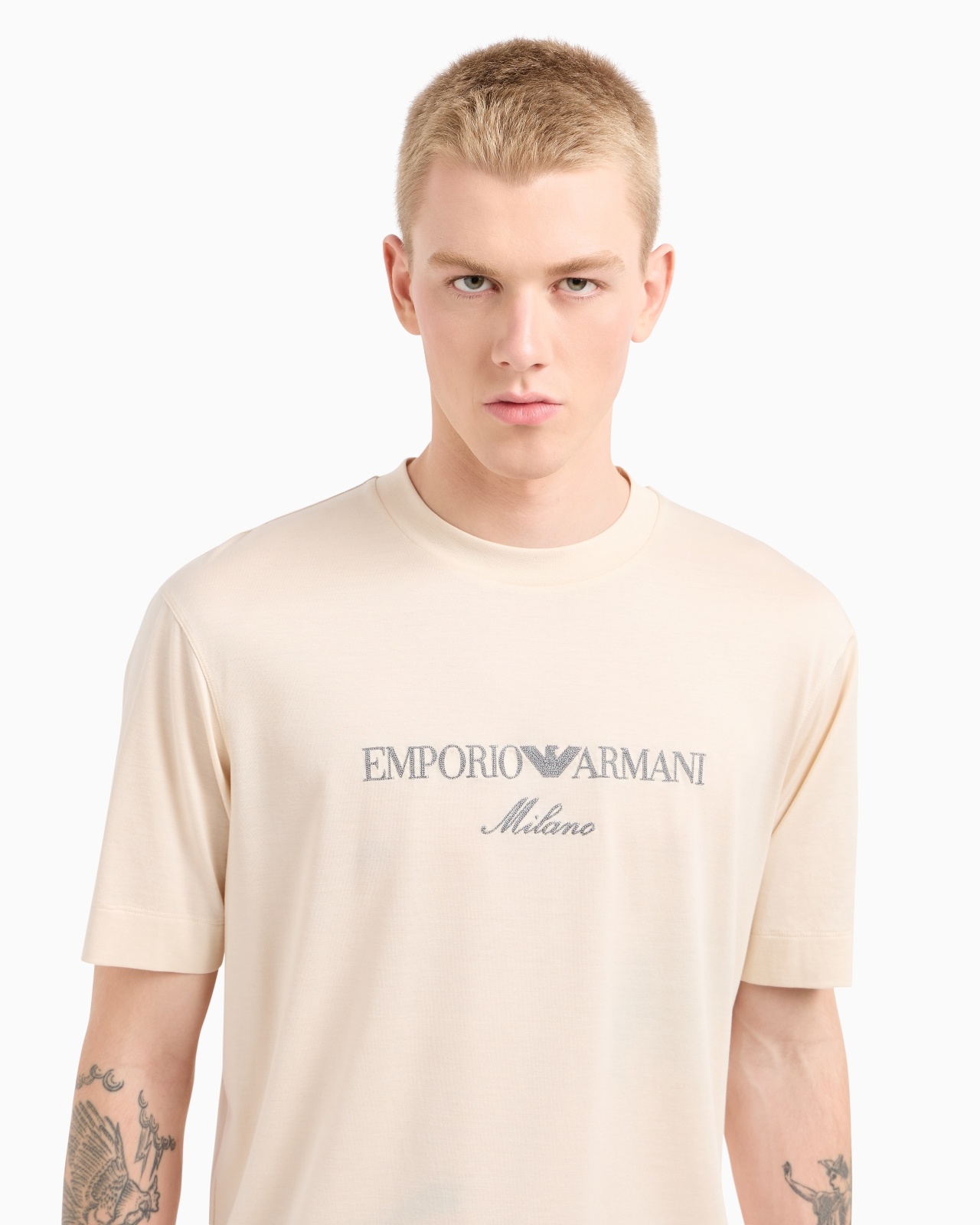 JERSEY-LYOCELL BLEND T-SHIRT WITH ASV LOGO EMBROIDERY - 5