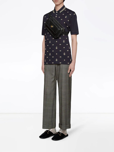 GUCCI symbols embroidered polo shirt outlook