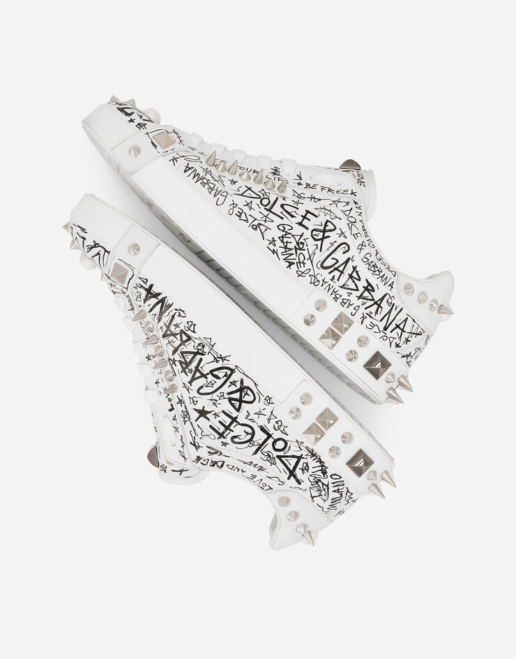 Calfskin nappa Portofino sneakers with studs - 6