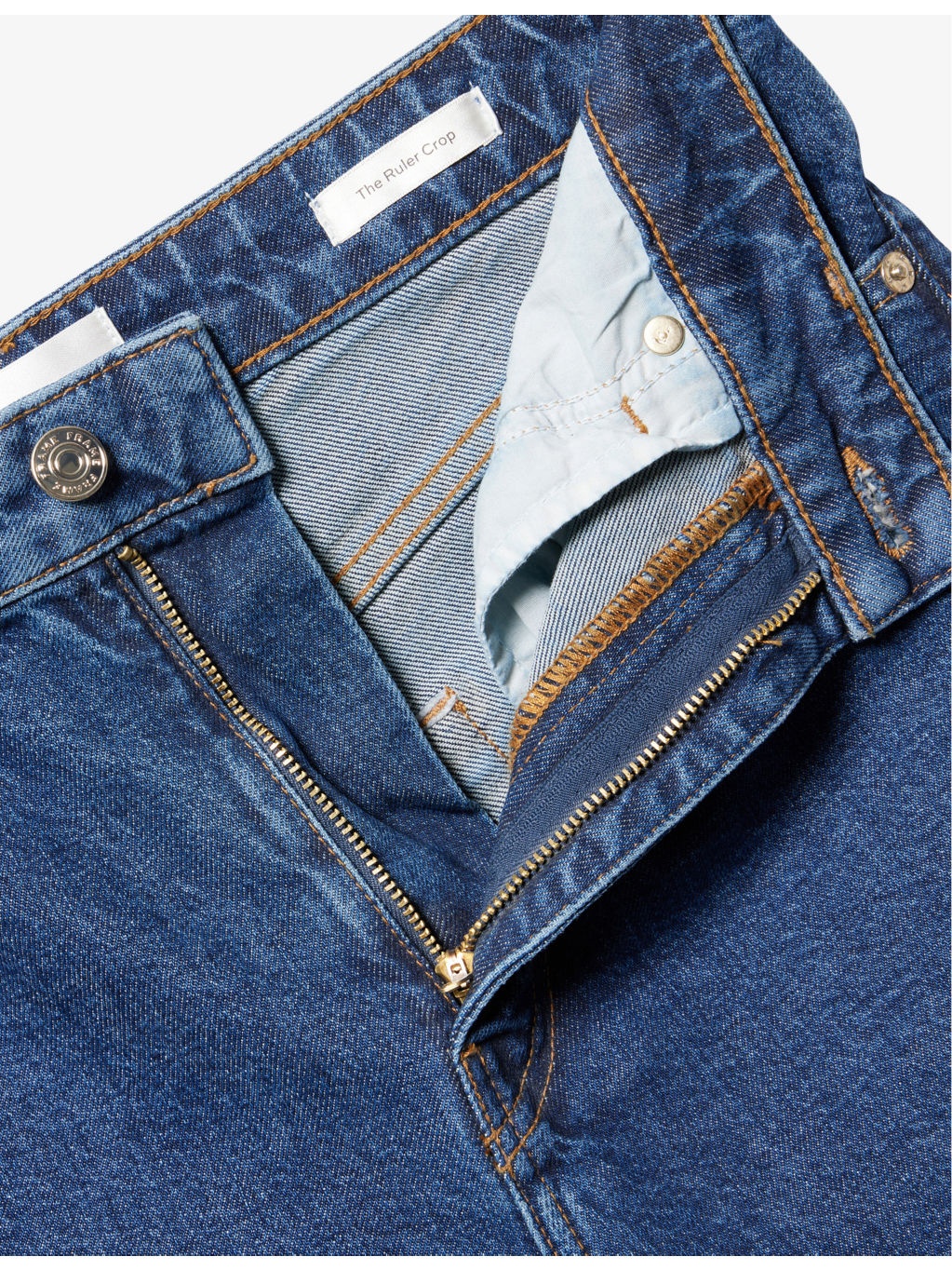 The Ruler Crop Five-Pockets Straight-Leg High-Rise Stretch-Denim Jeans - 6