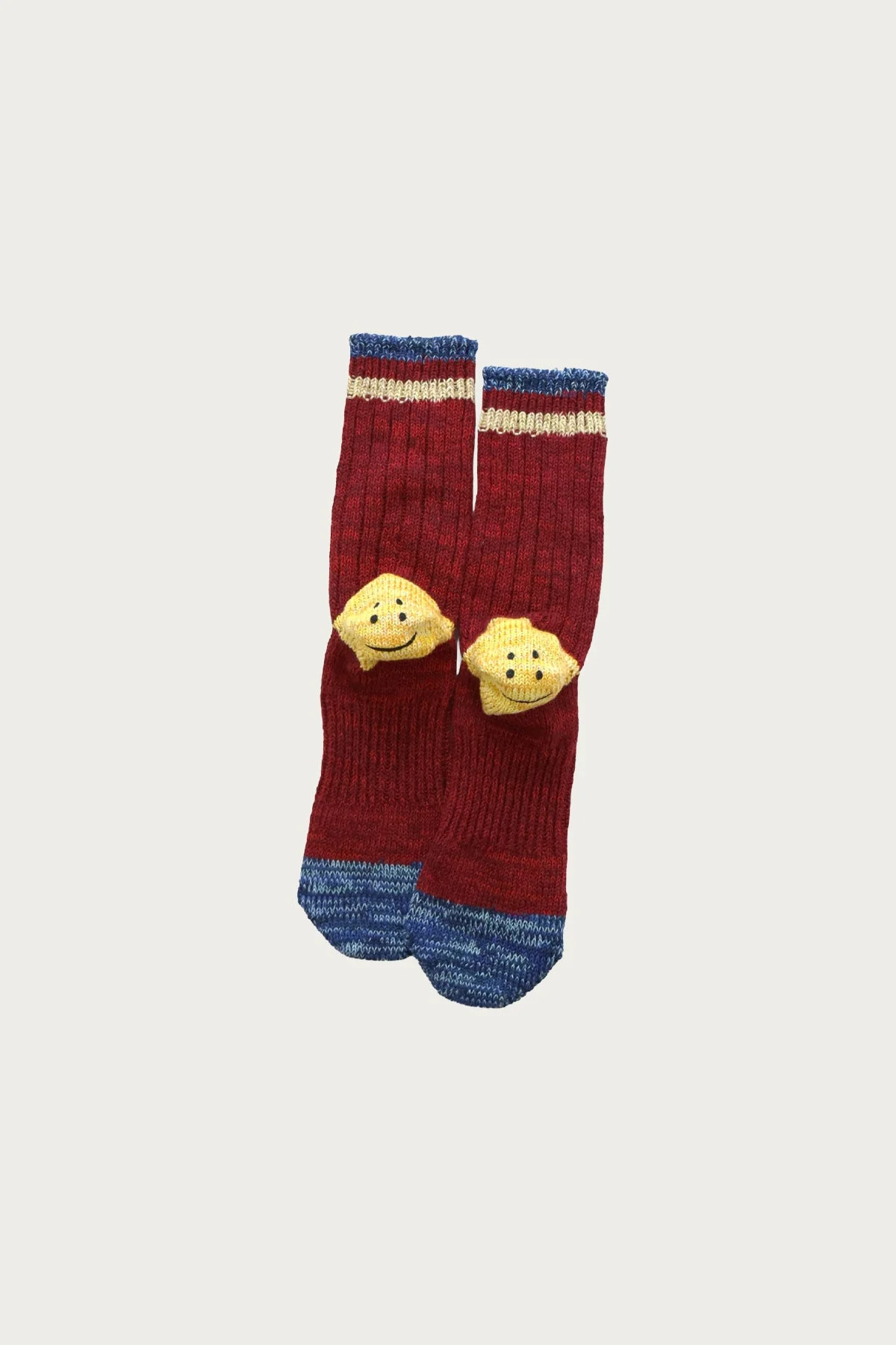 60 Yarns IVY RAINBOWY HAPPY HEEL-Hold Socks - Red/Blue - 1