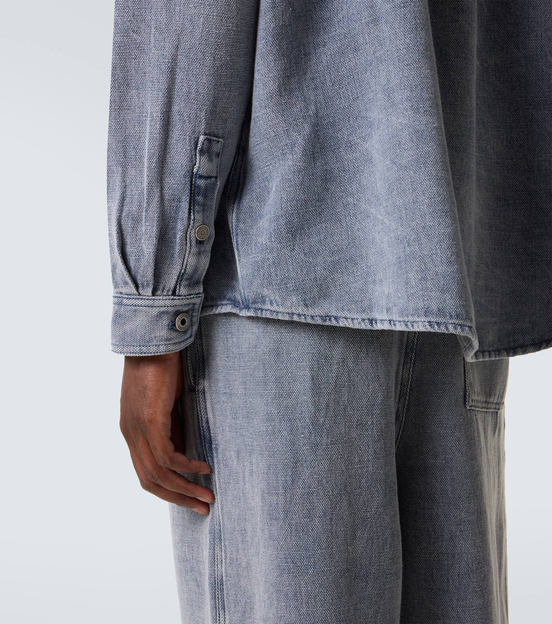 Cotton and linen canvas shirt - 5