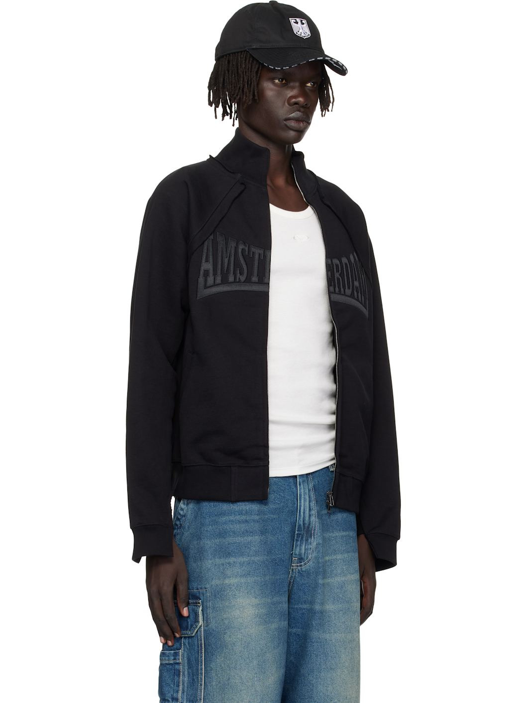 Black 'Amsterdam' Patched Zip Sweatshirt - 2