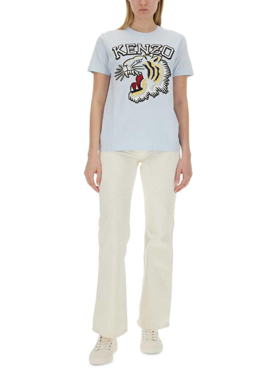 Kenzo Women T-Shirt With Tiger Embroidery - 2