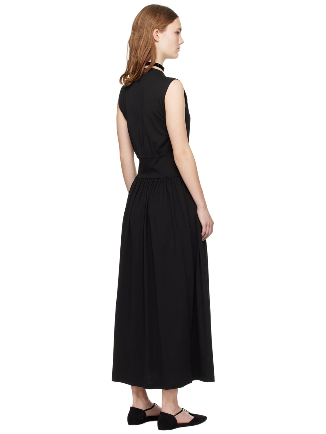 Black Sleeveless Midi Dress - 3