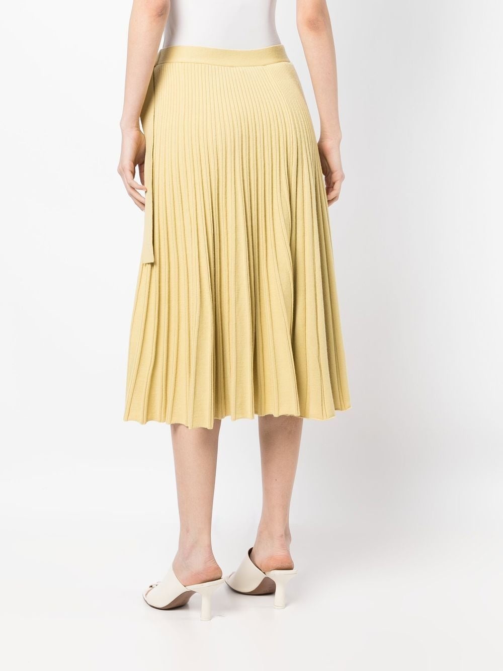 pleated wool-blend midi skirt - 4