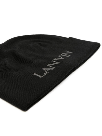 Lanvin logo-embroidered wool beanie outlook