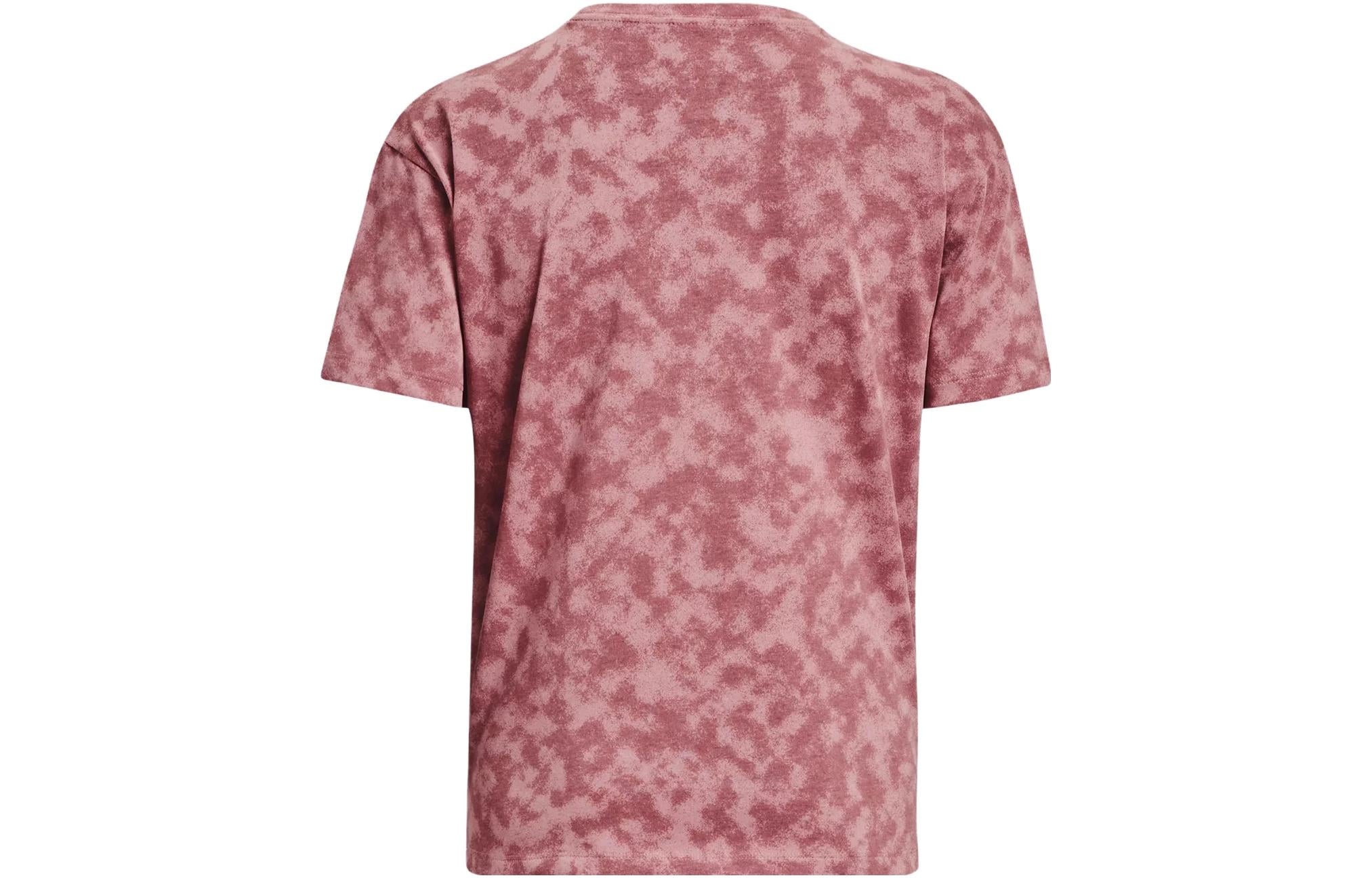 (WMNS) Under Armour Big Logo Heavyweight T-shirt 'Pink' 1376742-697 - 2