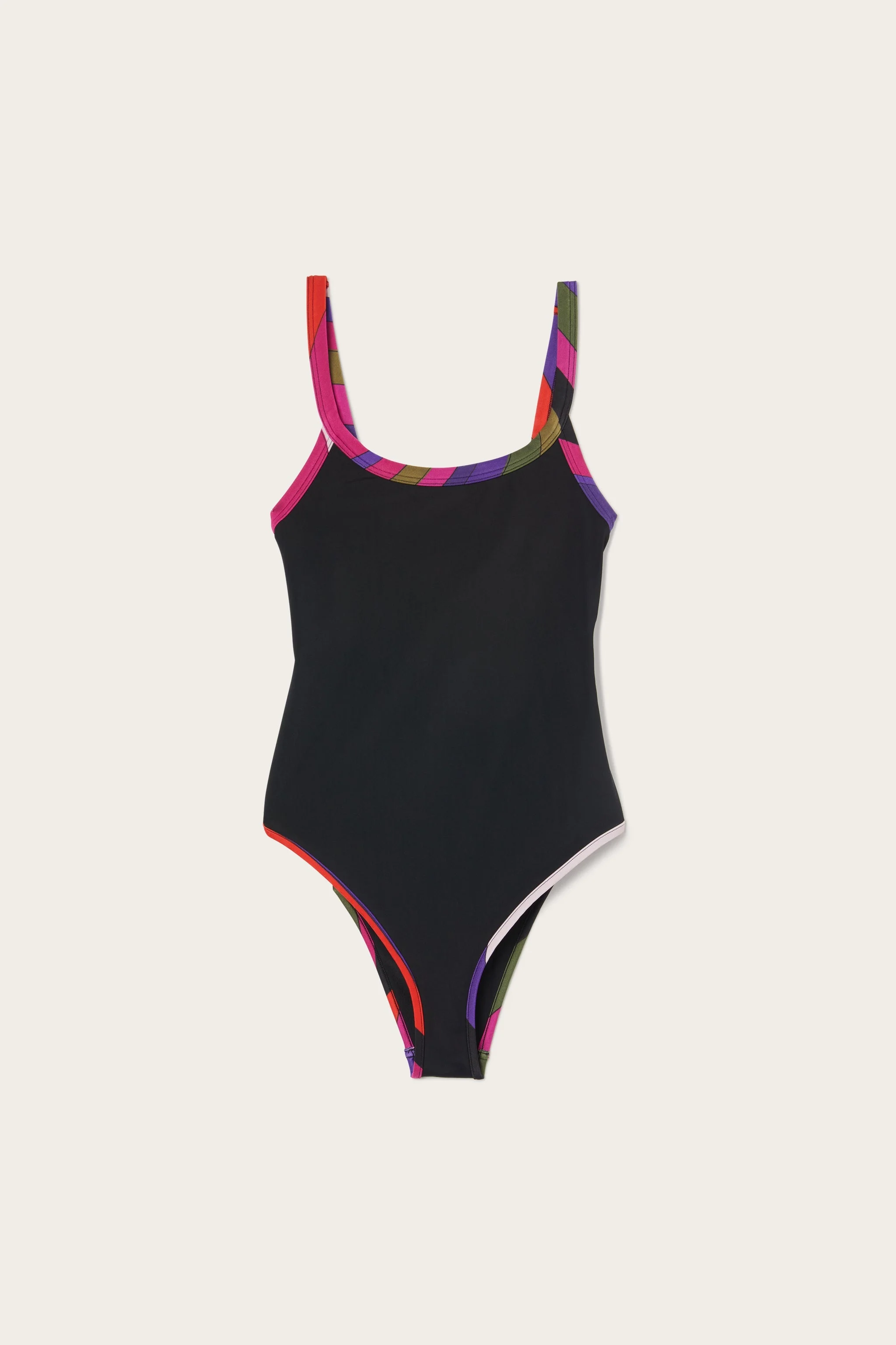 SWIMSUIT WITH PRINTED TRIM - 1