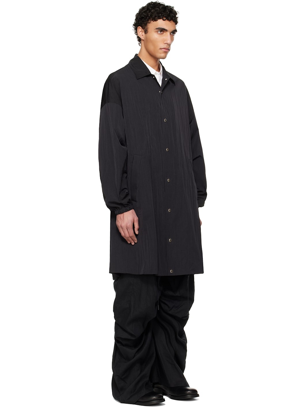 Black Long Coach Coat - 2