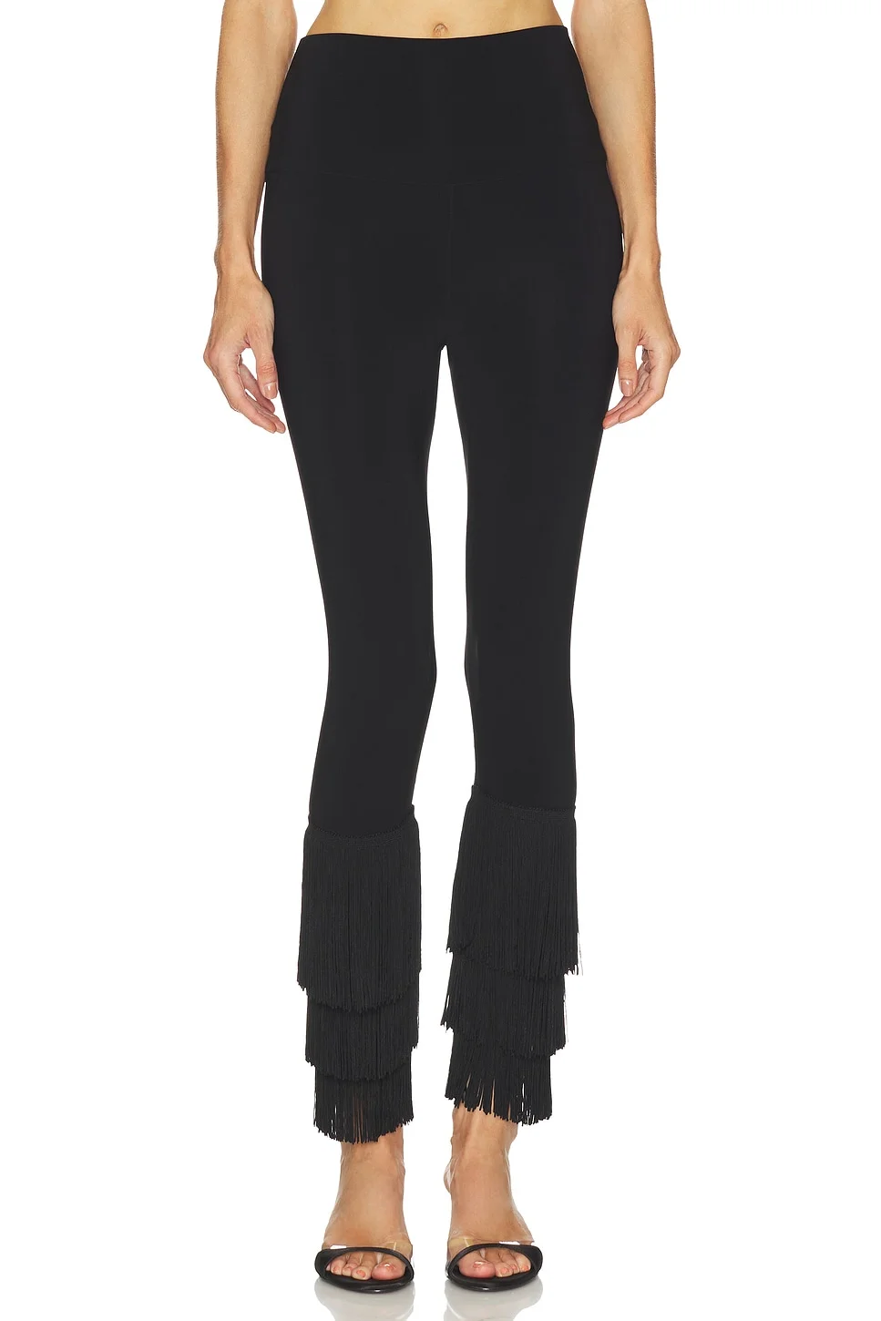 Fringe Hem Cropped Legging - 1