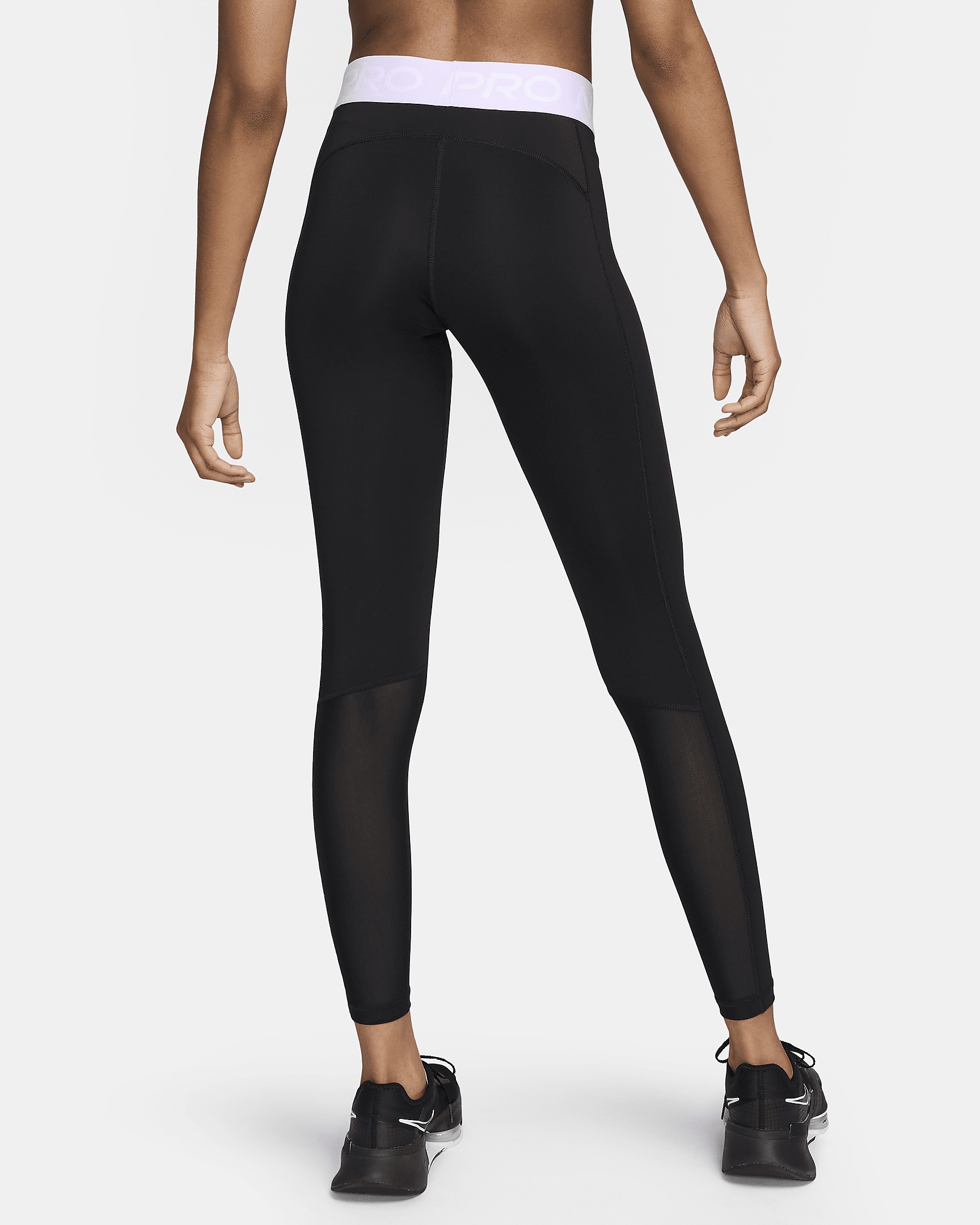 Nike Pro Women's Mid-Rise Mesh-Paneled Leggings - 2