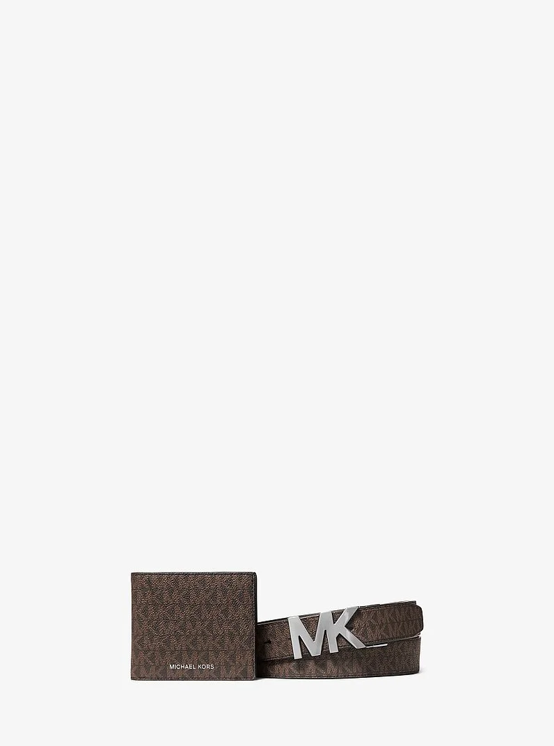 Signature Logo Wallet and Reversible Belt Gift Set - 1