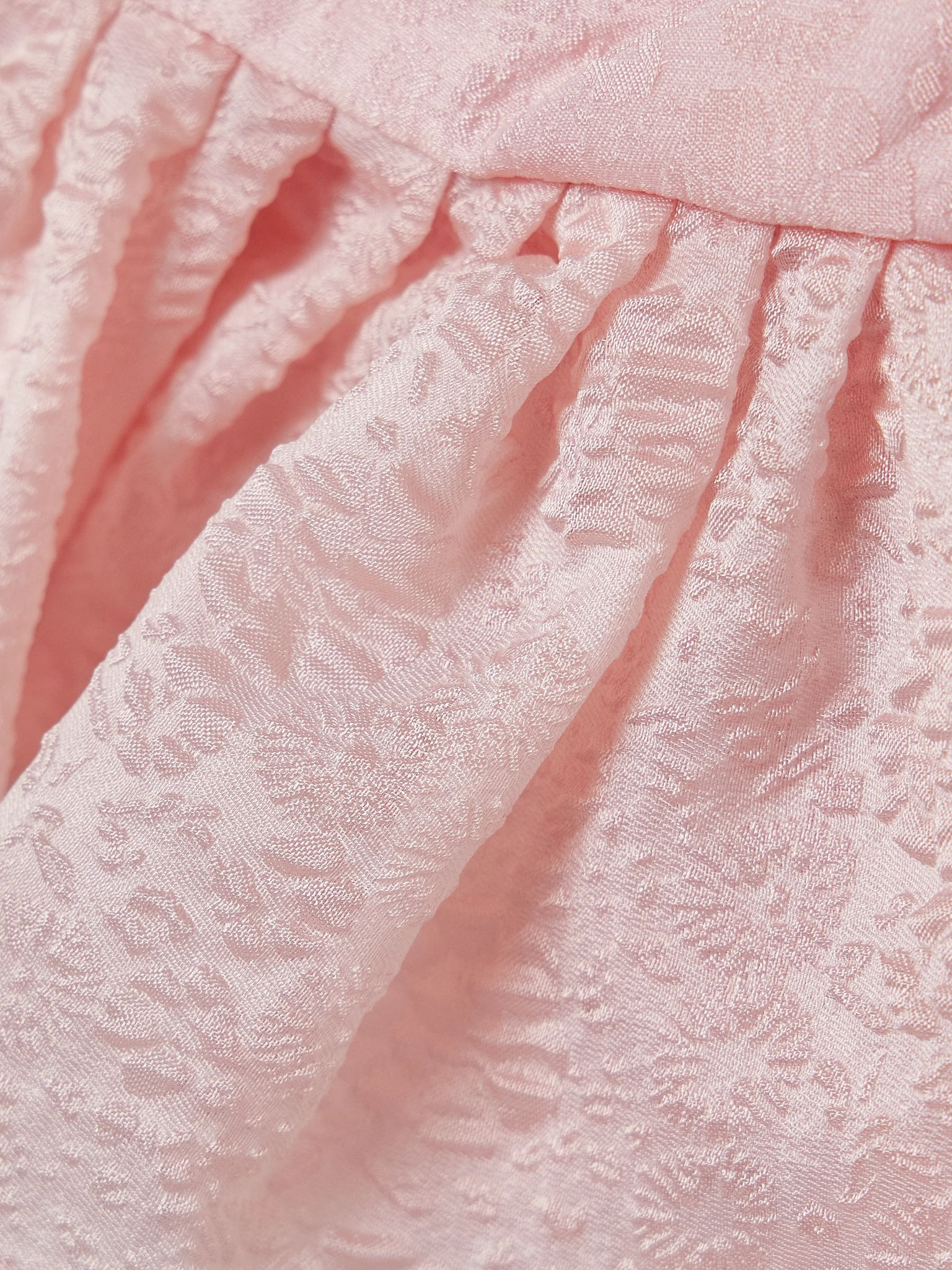 Florence gathered cloqué peplum top Pink - 4