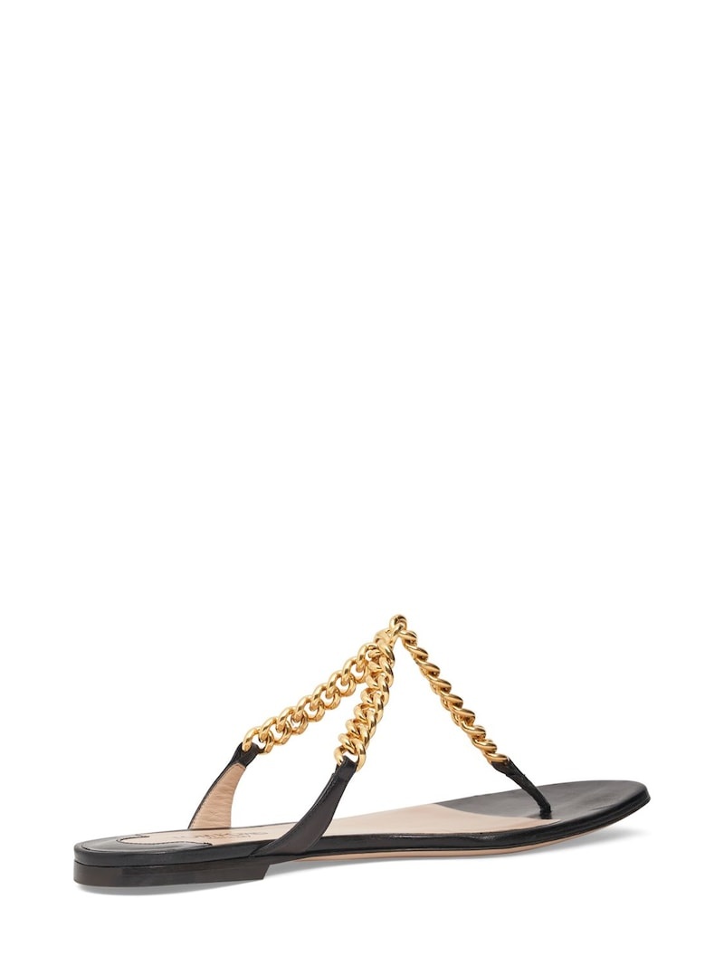 10mm Zenith leather & chain flat sandals - 3