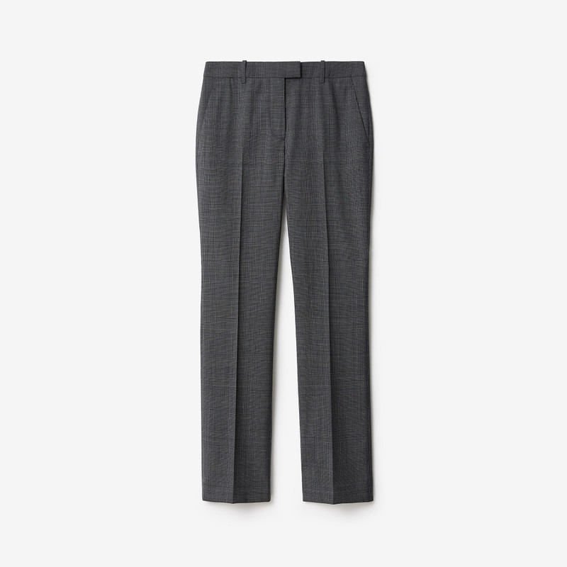 Check Wool Tailored Trousers 1