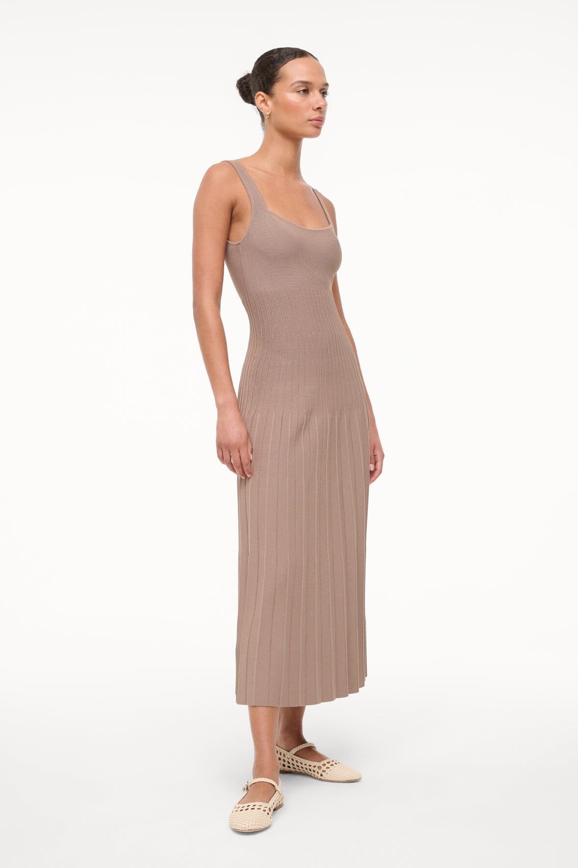 STAUD ELLISON DRESS TAUPE - 3