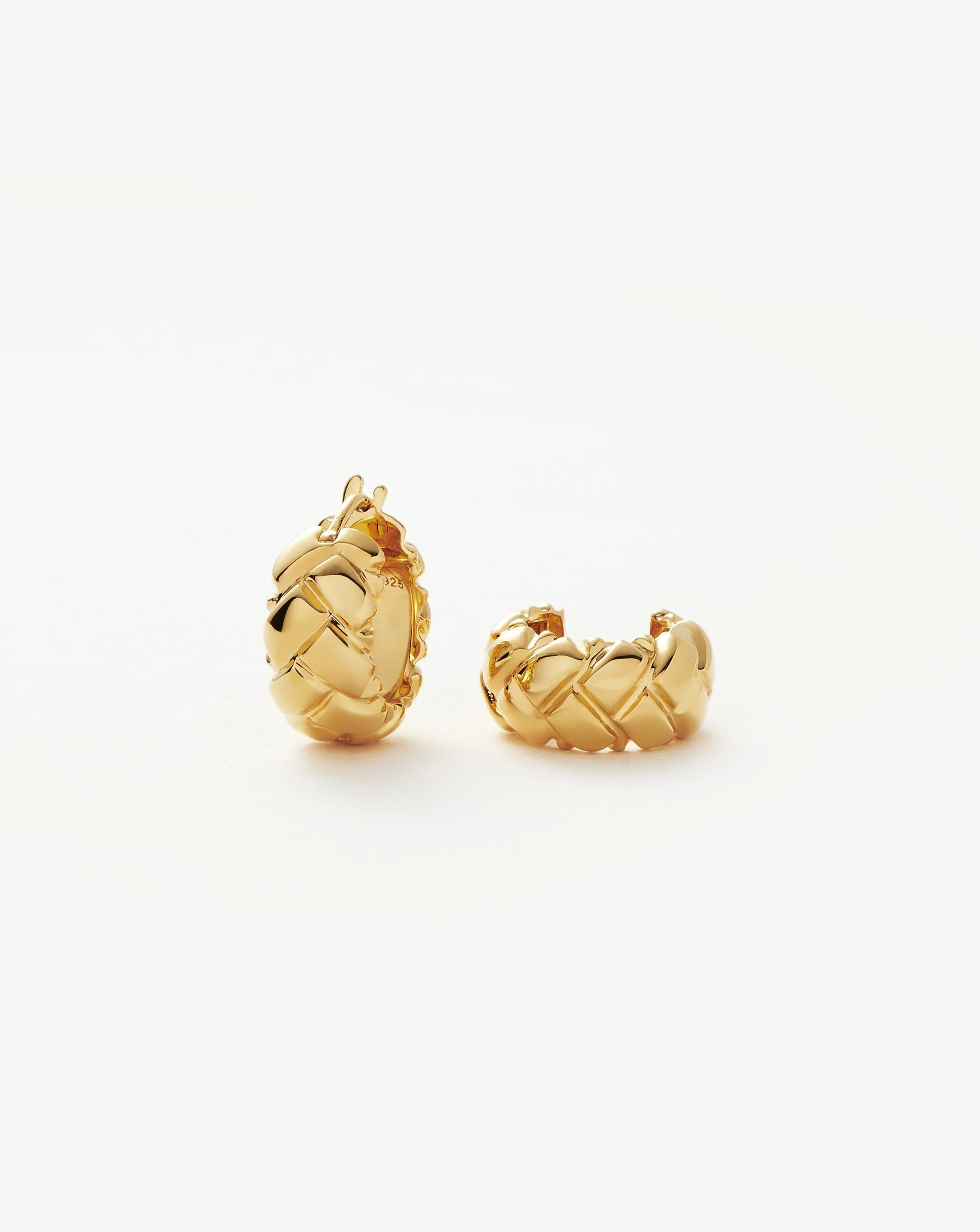 Lucy Williams Waffle Mini Hoop Earrings - 1