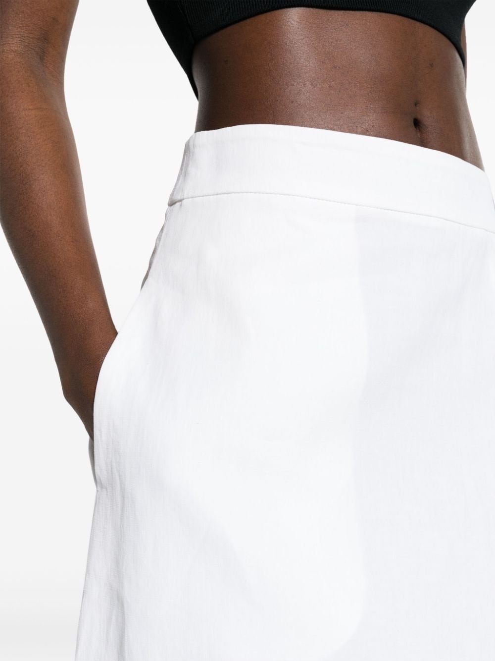 asymmetric linen midi skirt - 5