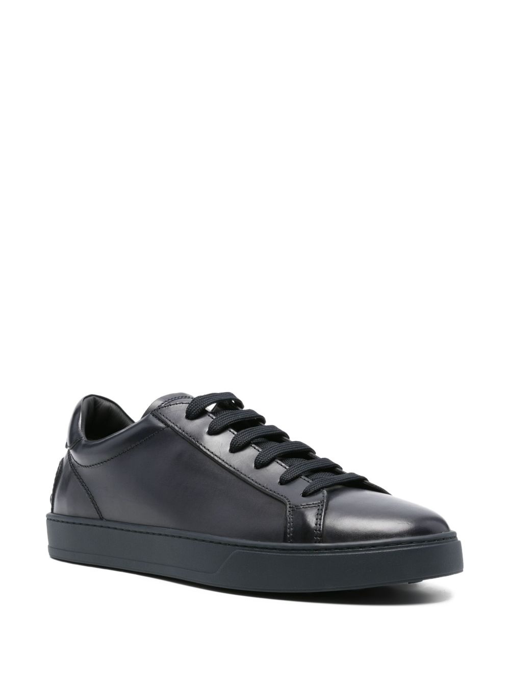 leather lace-up sneakers - 2