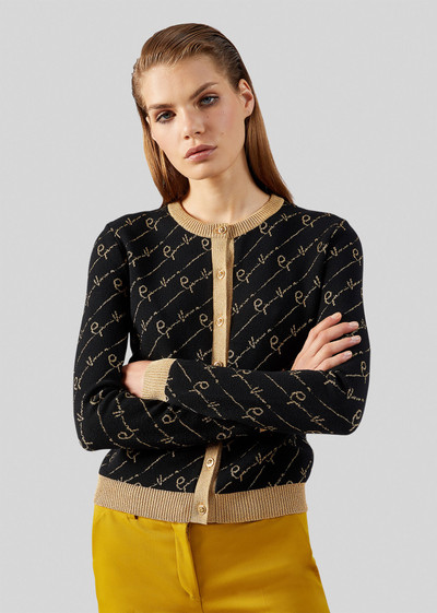 VERSACE GV Signature Jacquard Lamé Cardigan outlook