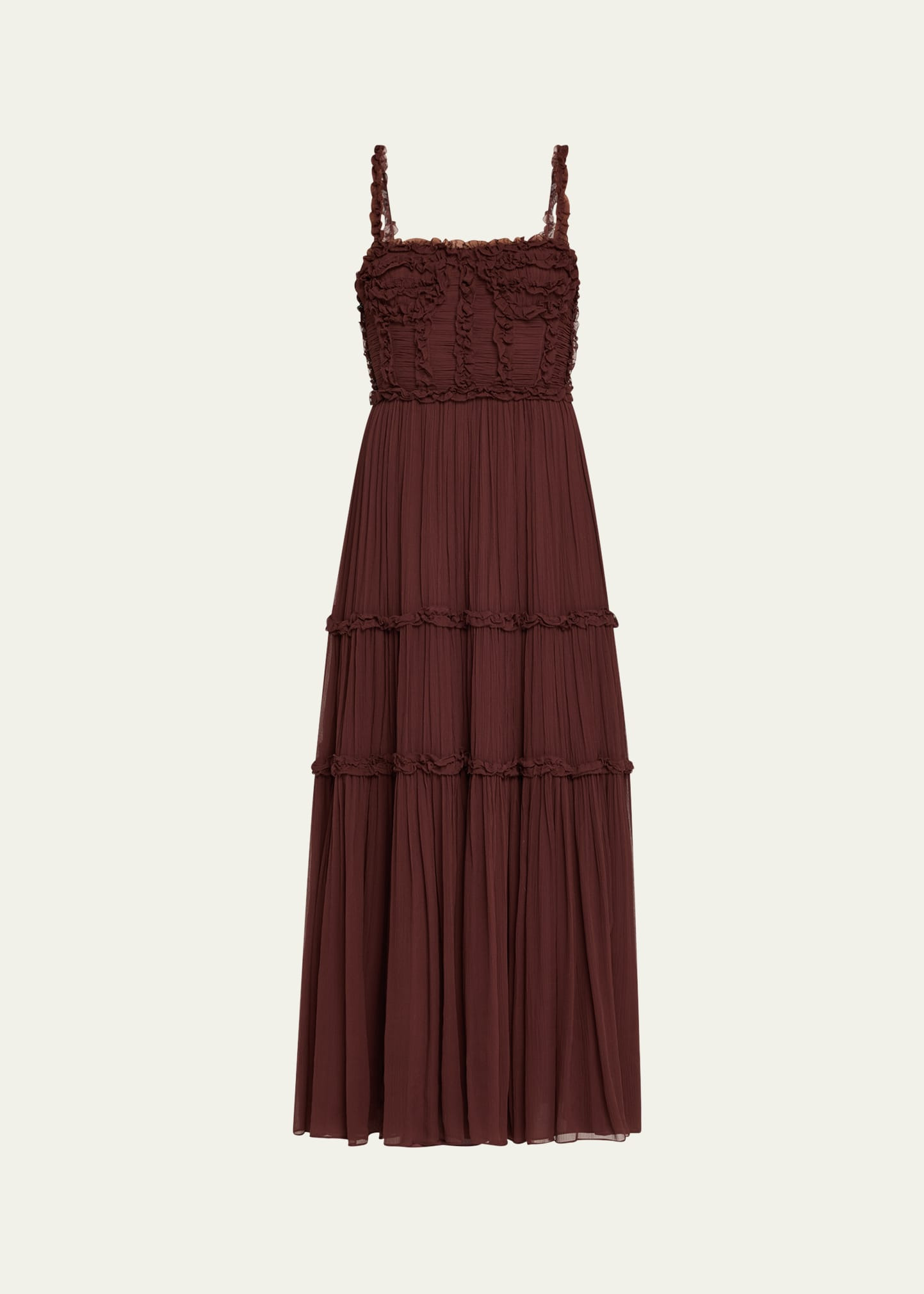 Talitha Smocked Sleeveless Silk Midi Dress - 1