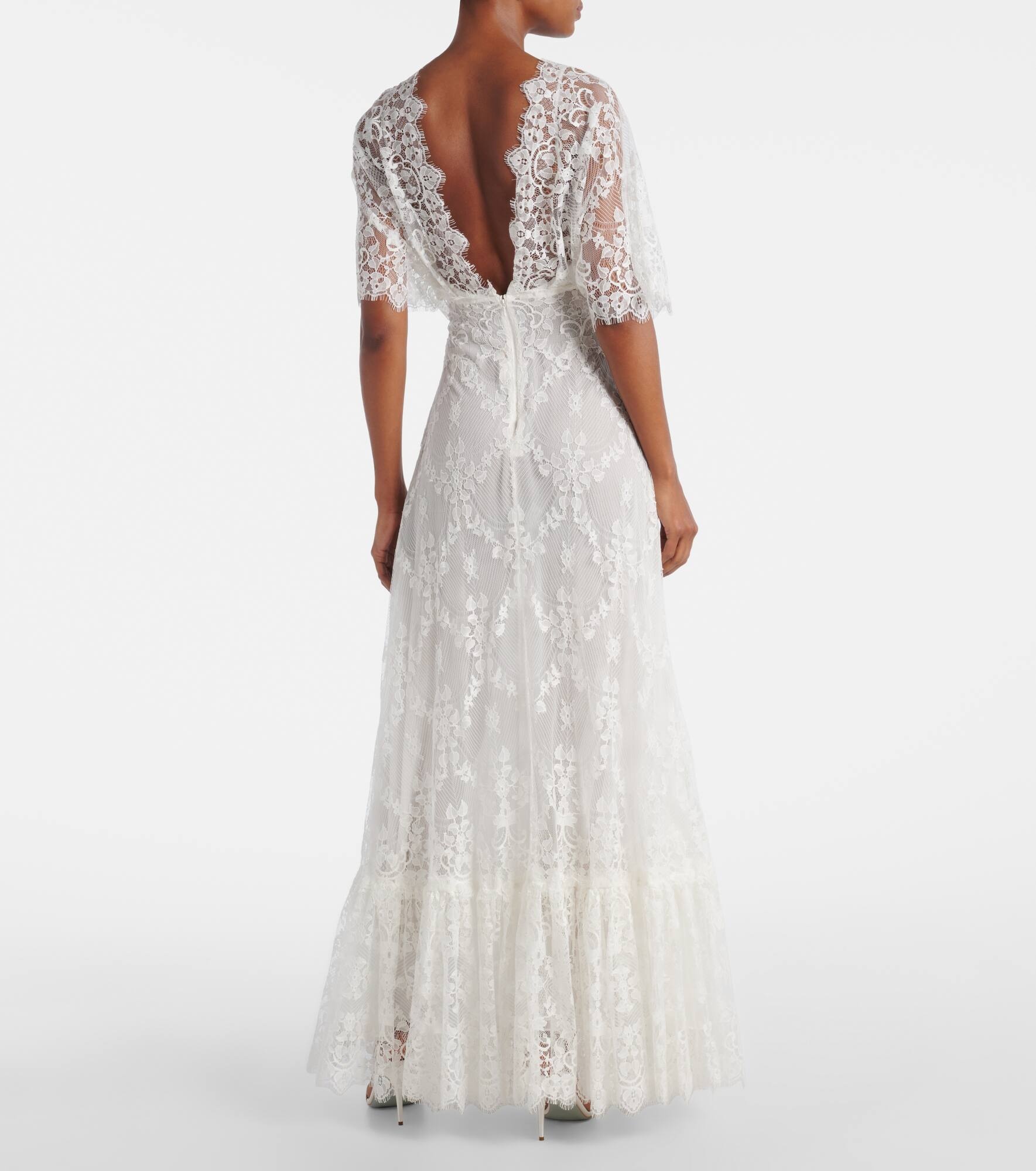 Bridal embroidered cotton-blend lace gown - 3