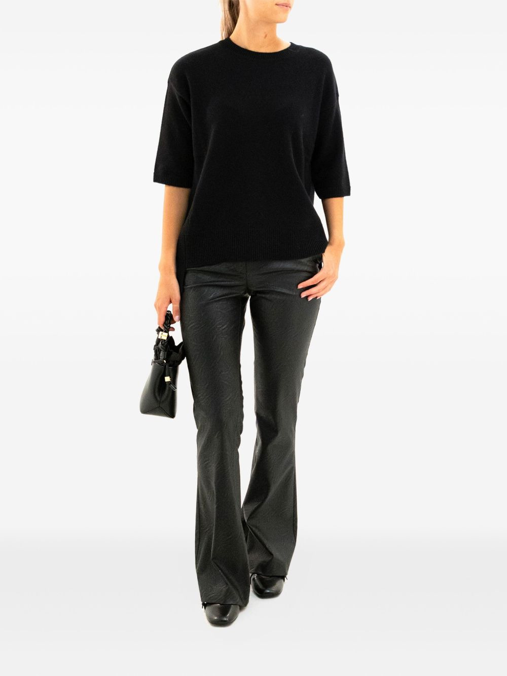 short-sleeve side-tie sweater - 2