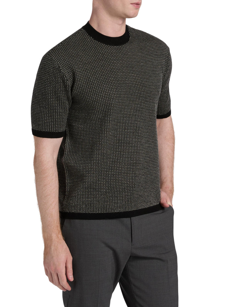Men's Micro Dot Short-Sleeve Crewneck Sweater - Black 4