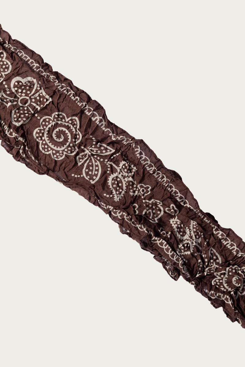 Kapital WASHER Silk MOGA Scarf (ESCARGOT FLOWER) - Brown outlook