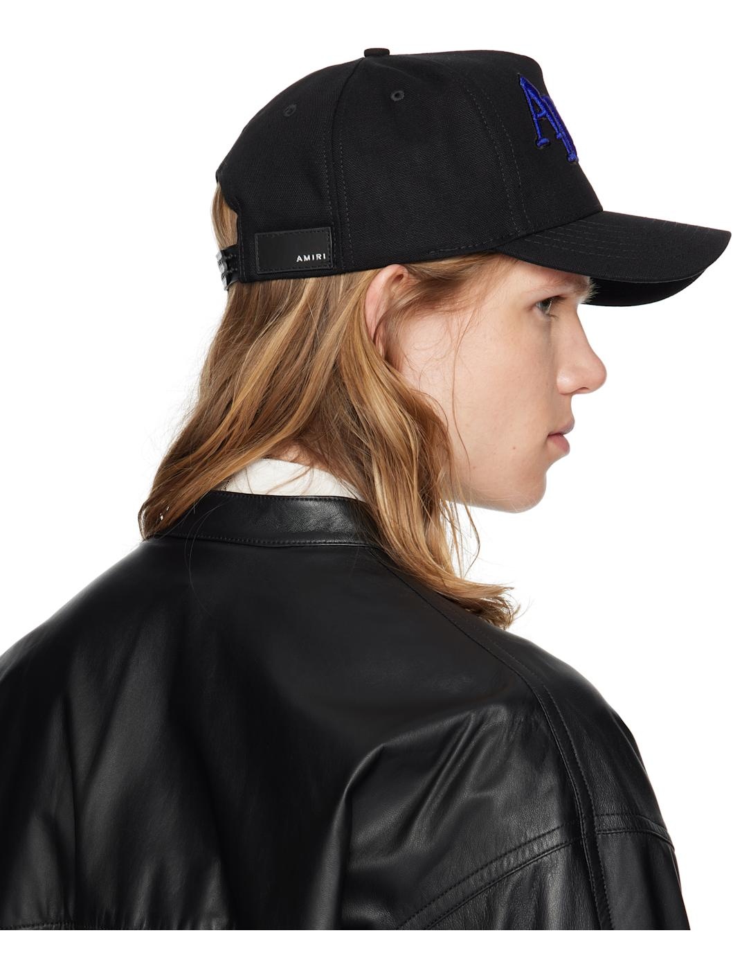 Black Staggered 'AMIRI' Canvas Cap - 3