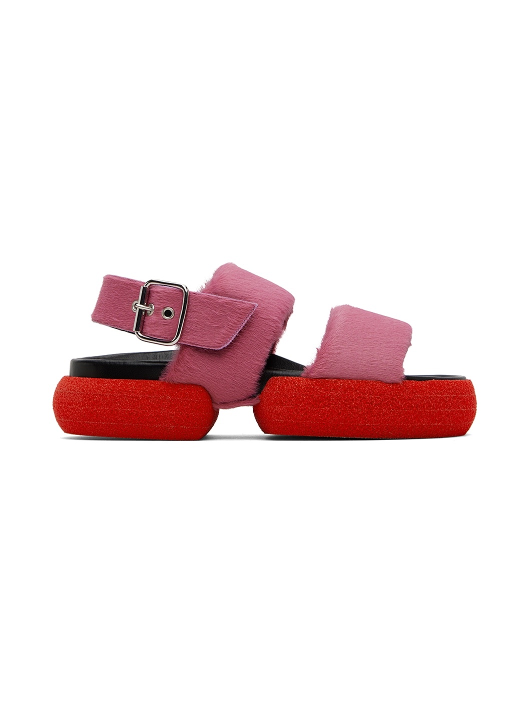 Dries Van Noten Pink Pony Hair Sandals | REVERSIBLE